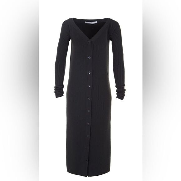 Tibi Merino wool Rib Decollete Sweater Dress - Picture 6 of 11